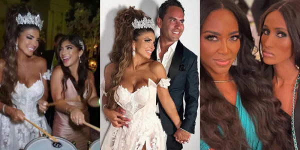   RHONJ での彼女の結婚式からの Teresa の 3 つの分割画像