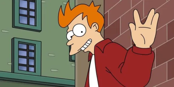   フューチュラマ's Fry doing the star trek hand gesture.