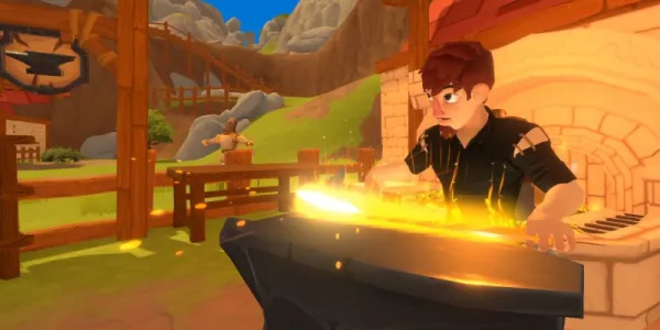   プレイヤーが A Township Tale で金を鍛造する