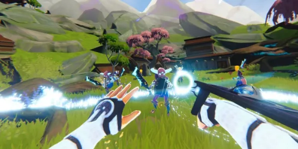   Zenith: The Last City でプレイヤーが敵にエネルギーを発射する