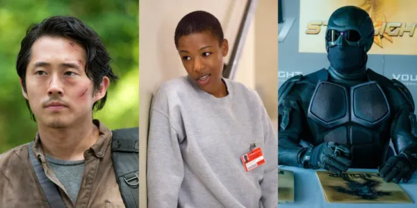   The Walking Dead の Glenn、Orange の Poussey is the New Black、The Boys の Black Noir の分割画像