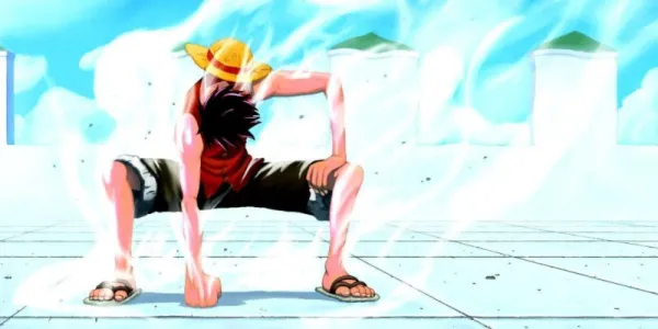   ルフィ's 2nd gear in One Piece at Eneis Lobby.