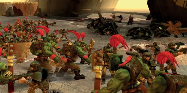   Warhammer 40k Dawn of War からオークの軍隊が戦闘に参加