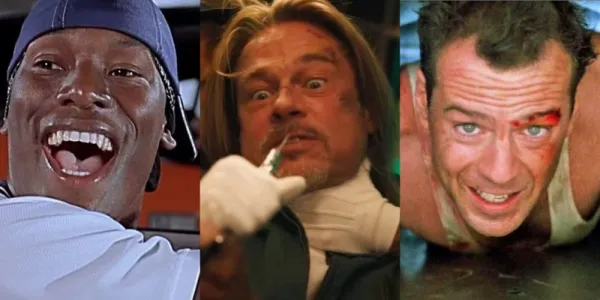   2 Fast 2 Furious のローマ、Bullet Train の Ladybug、Die Hard の John McClane の分割画像
