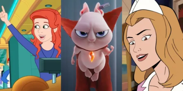   画像の分割: The Magic Sc​​hool Bus Rides Again の Fiona Frizzle、DC League of Super-Pet の Lulu、The Venture Bros. の Nikki Fictel
