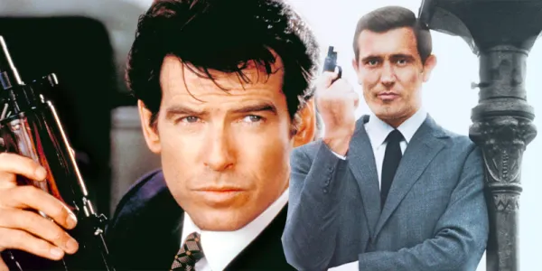   ジェームズ・ボンド役のピアース・ブロスナンとジョージ・レーゼンビー