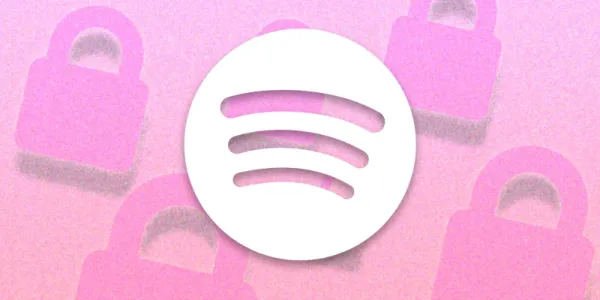   Spotifyのロゴの南京錠の背景