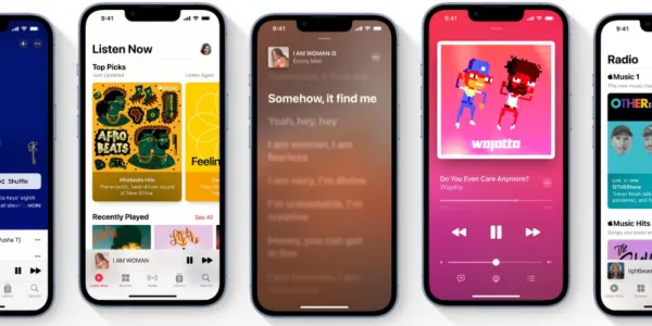  Apple Music のさまざまなアプリ ページ。