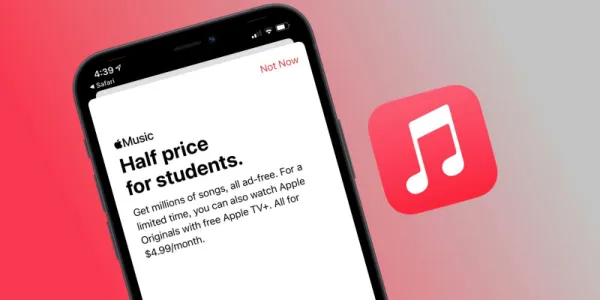   学割プランが表示された Apple Music アプリ